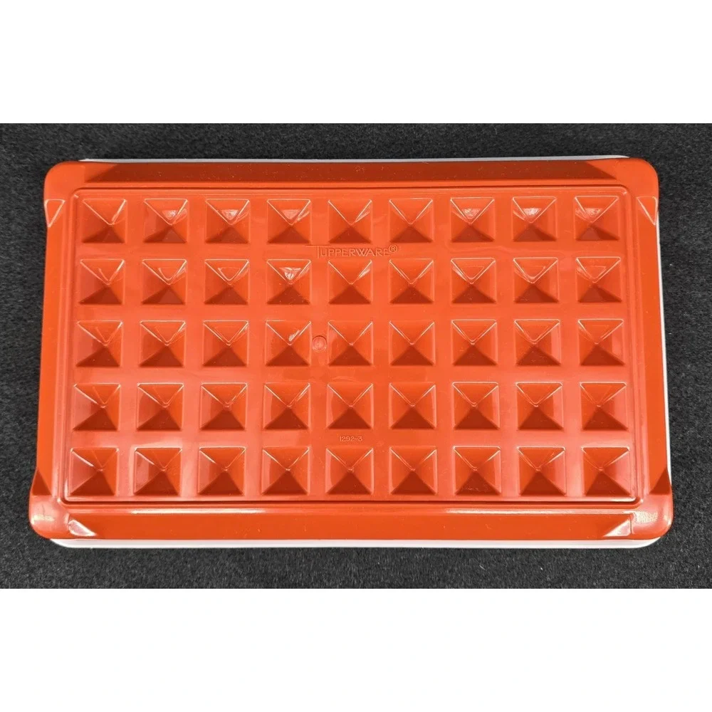 Vtg Tupperware Deli Meat Keeper 1292 W/Lid Paprika Orange Marinade Hot Dog Grill